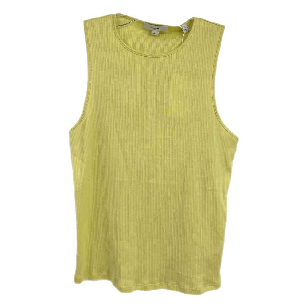 Vince Yellow Ribbed Tank Top | Size M